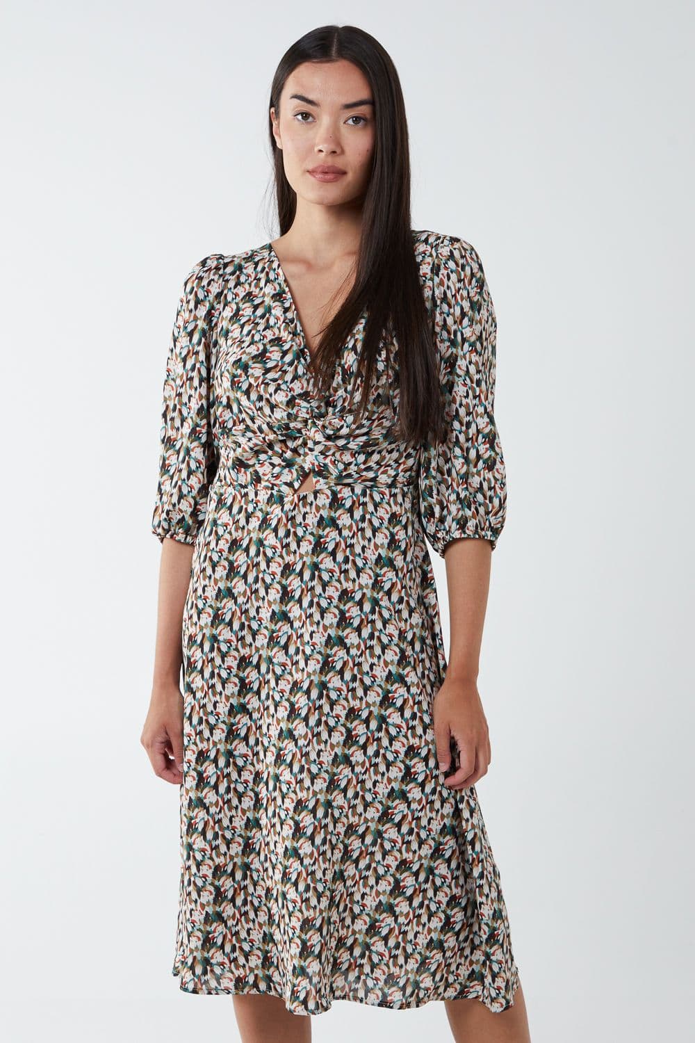 Blue Vanilla Women's Knot Front Keyhole Dress in Black