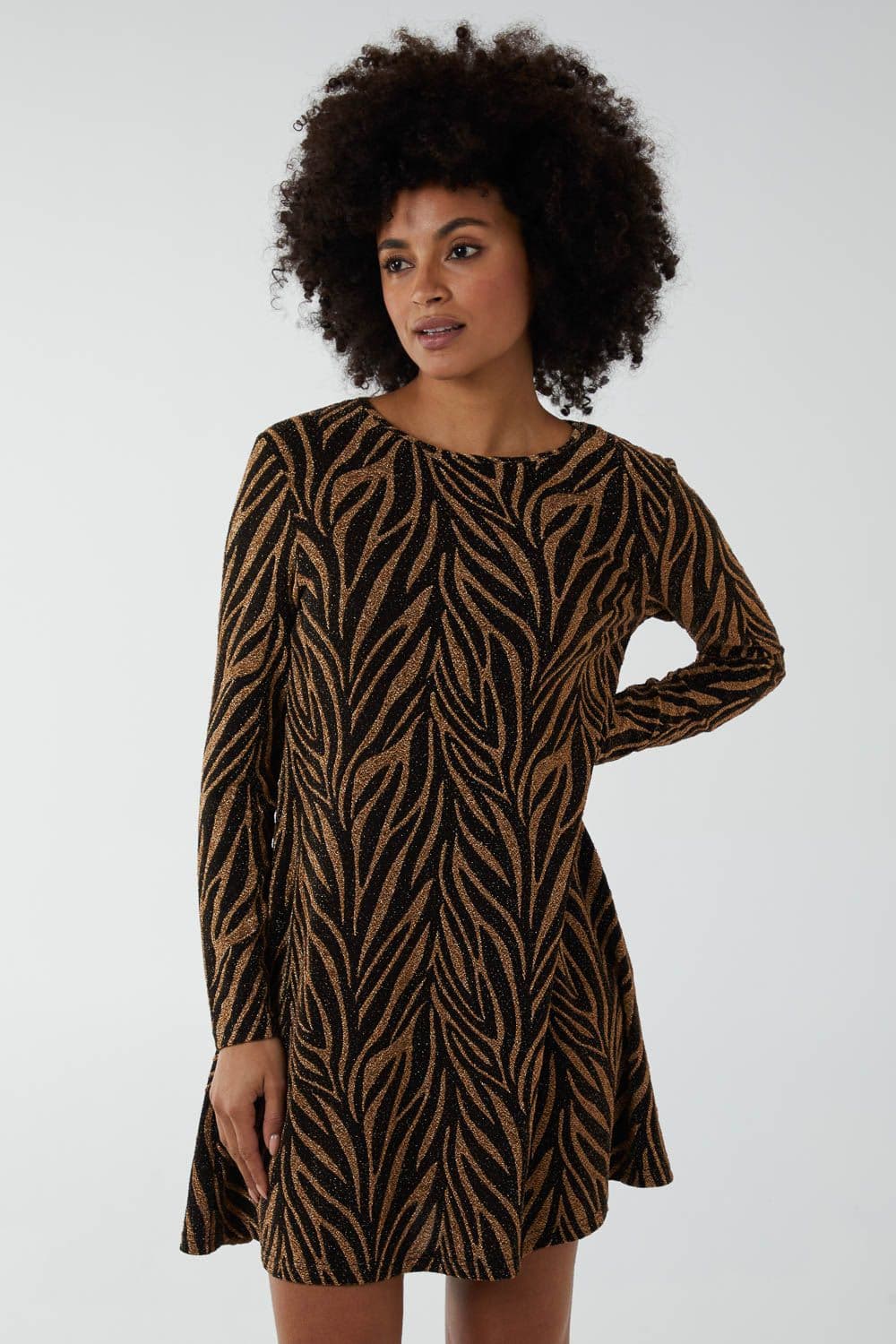 Blue Vanilla Women's Swing Mini Dress in Gold