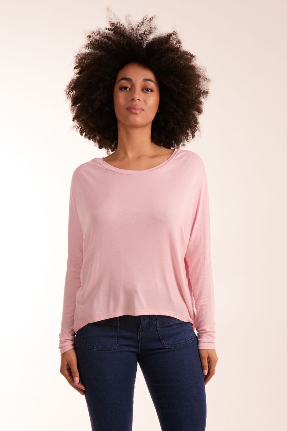 Blue Vanilla Women's Batwing High Low Top in Pink