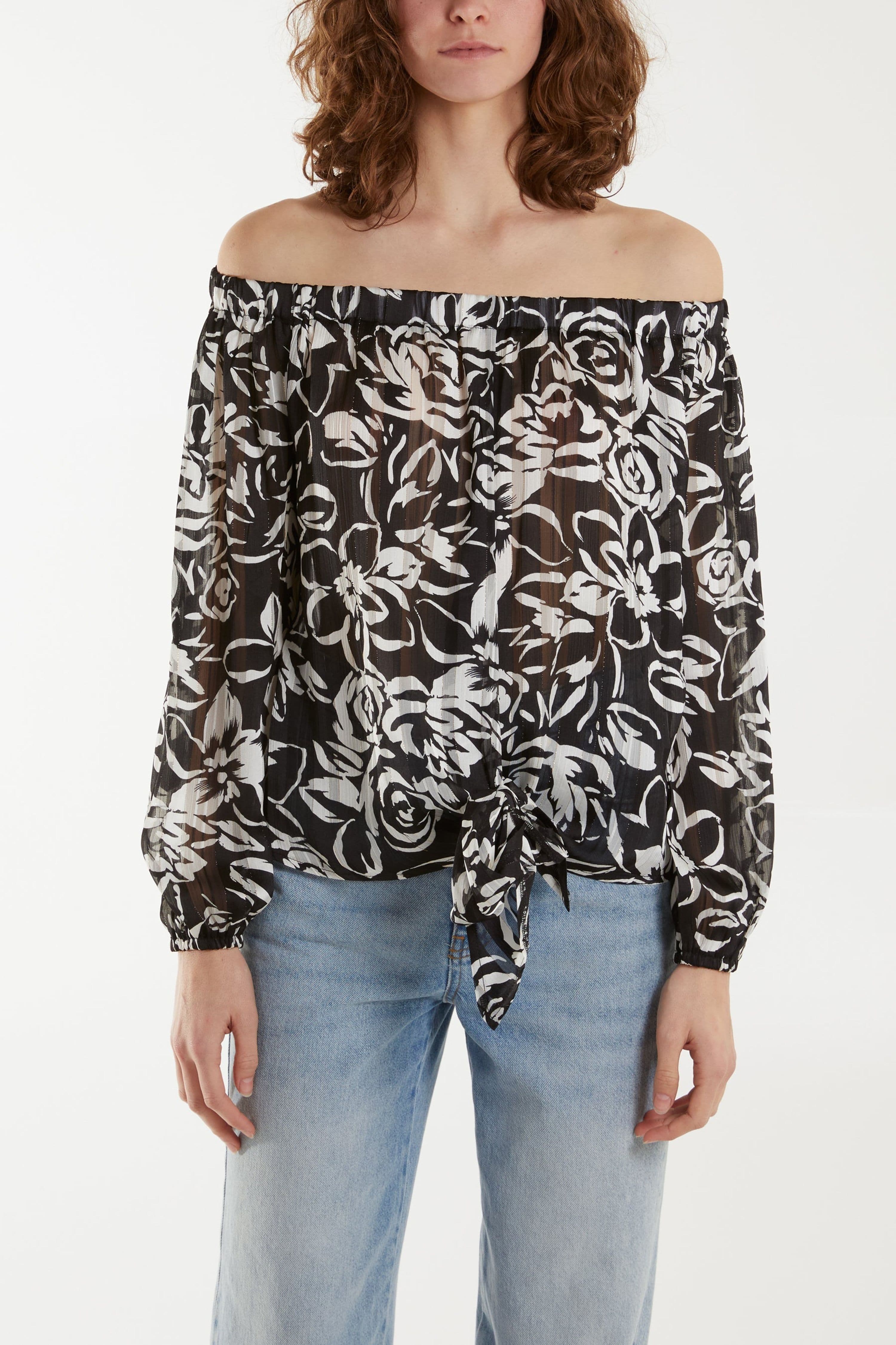 Blue Vanilla Women's Black Short Sleeve Slip On Bardot Blouse