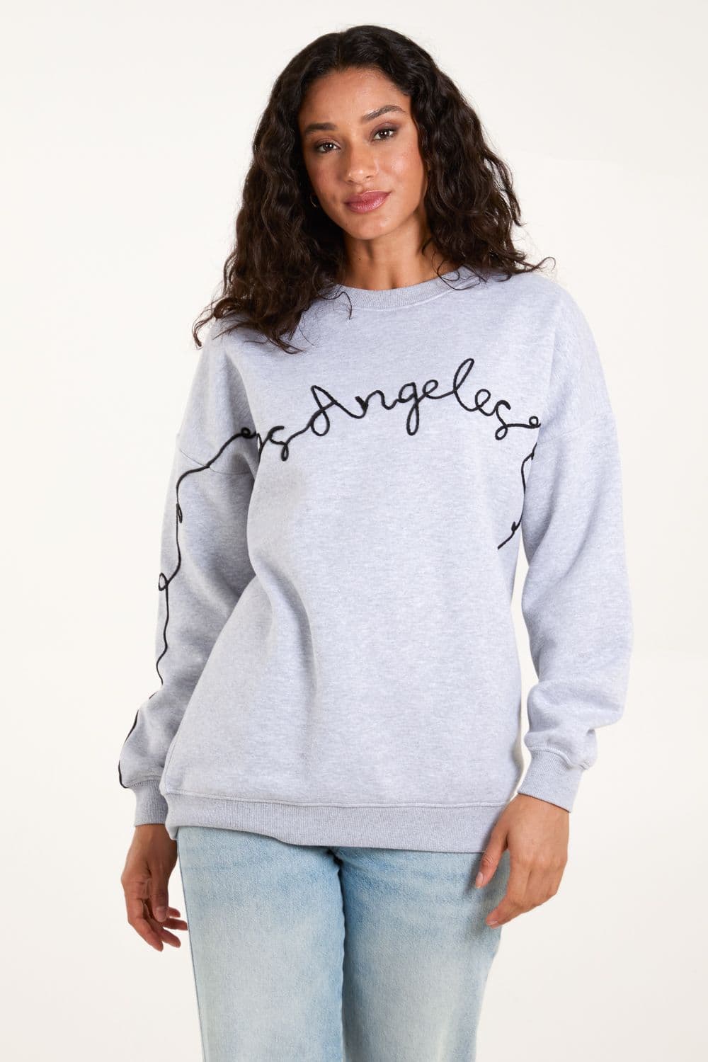 Blue Vanilla Women's Los Angeles Logo Sweatshirt in Light Grey