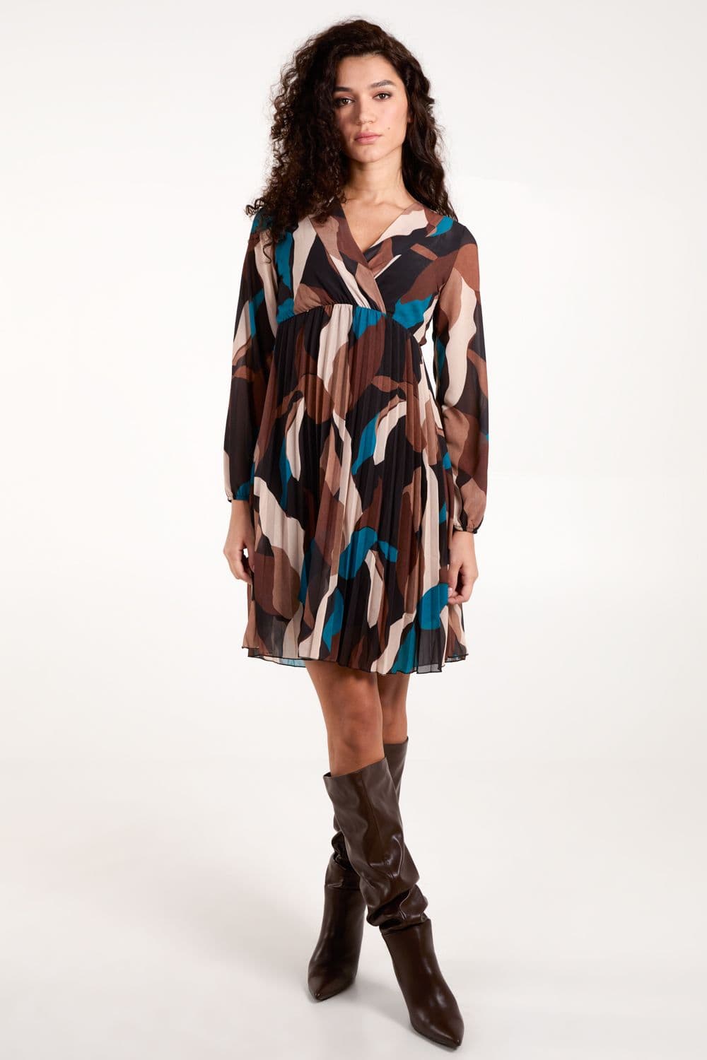 Blue Vanilla Women's Pleated Wrap Dress