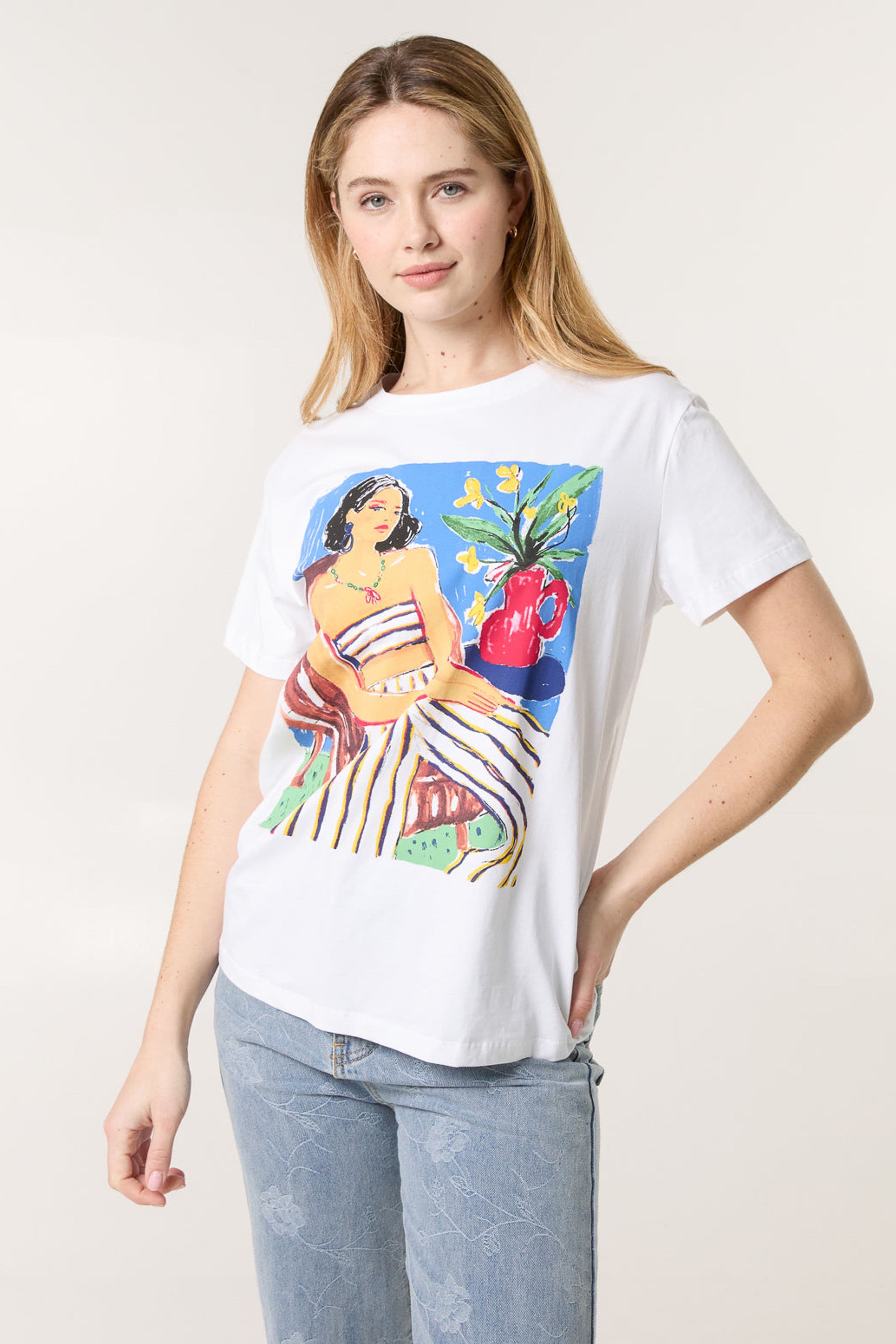 Blue Vanilla Women's White Short Sleeve Slip On Round Neck T-shirt
