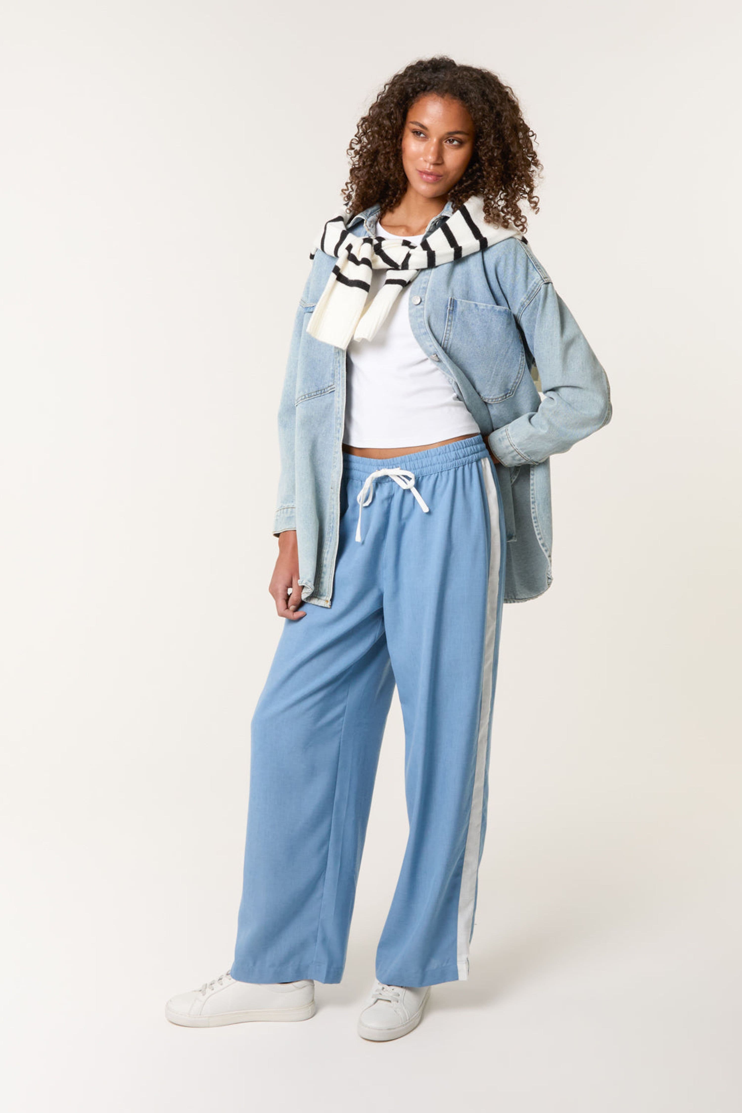 Blue Vanilla Women's Elasticated Waist Blue Slip On Trousers