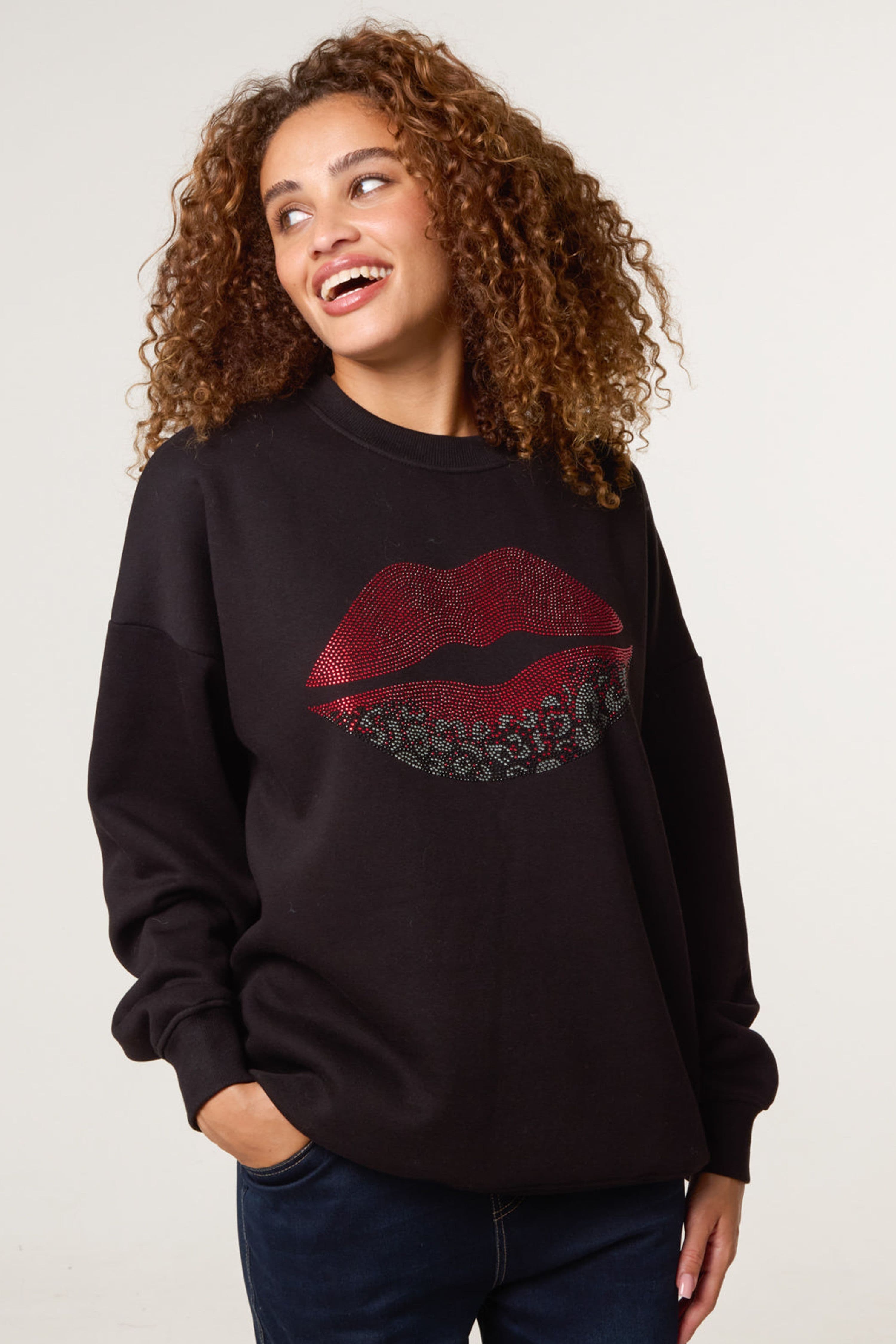 Blue Vanilla Women's Black Long Sleeve Slip On Round Neck Jumper
