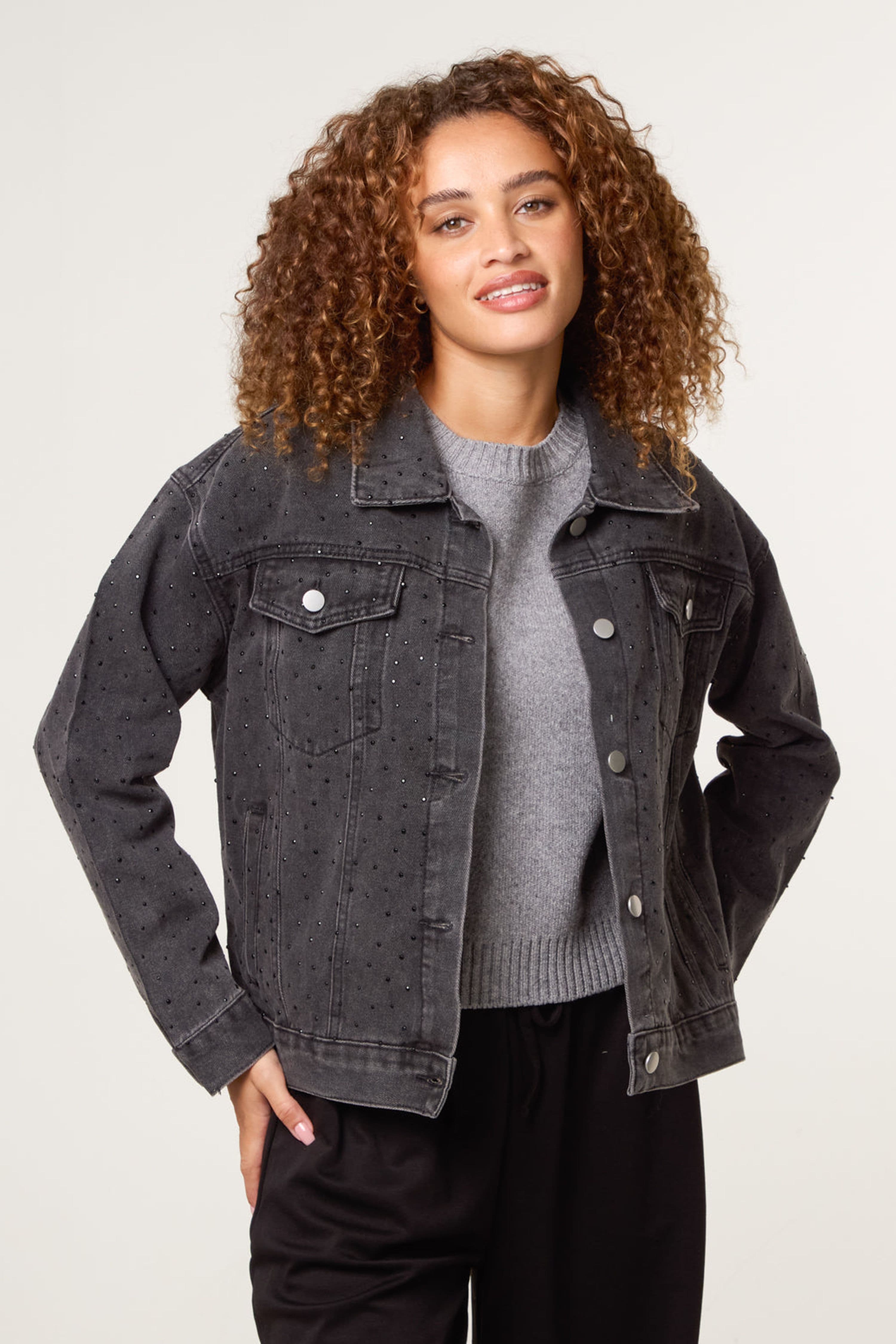Blue Vanilla Women's Black Long Sleeve Button Up Collar Jacket