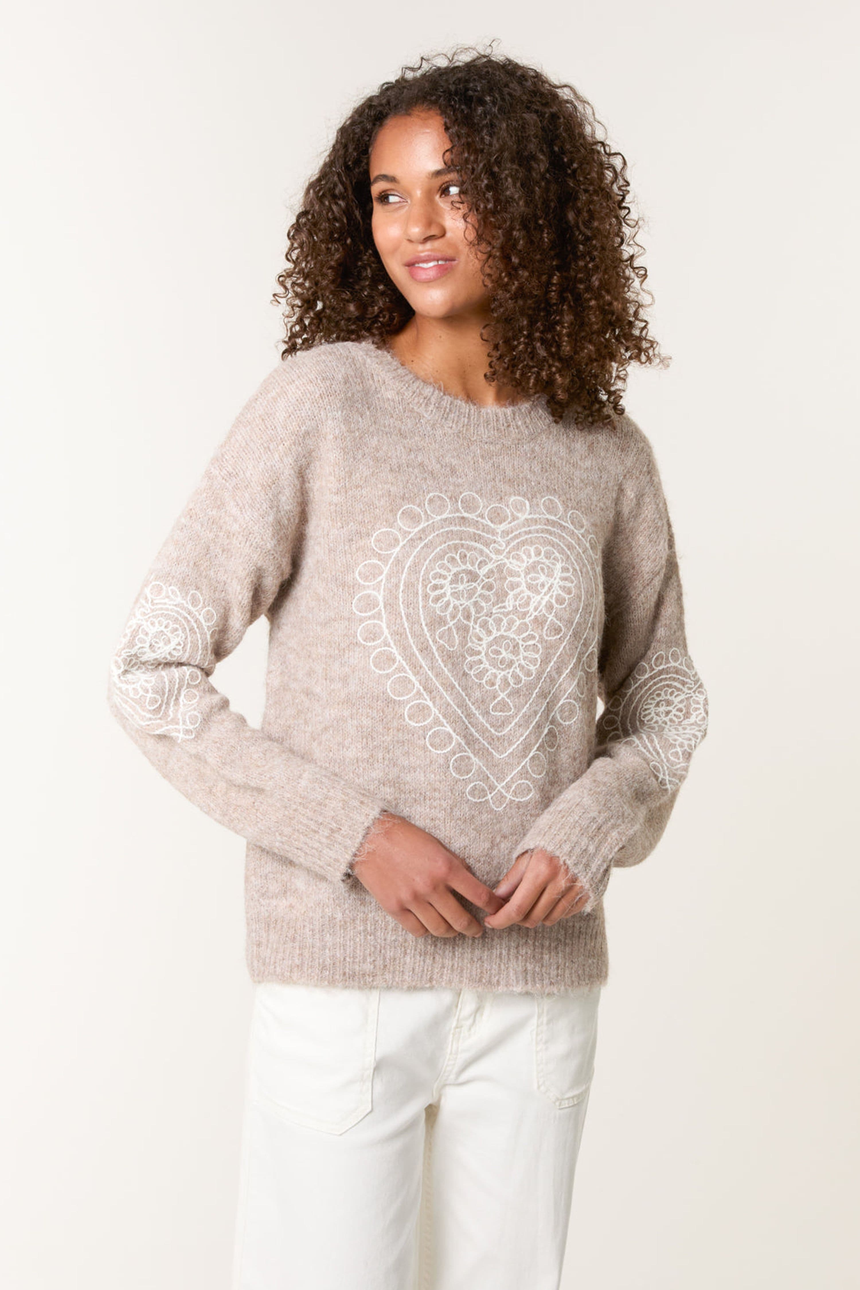 Blue Vanilla Women's Light Brown Long Sleeve Slip On Round Neck Jumper