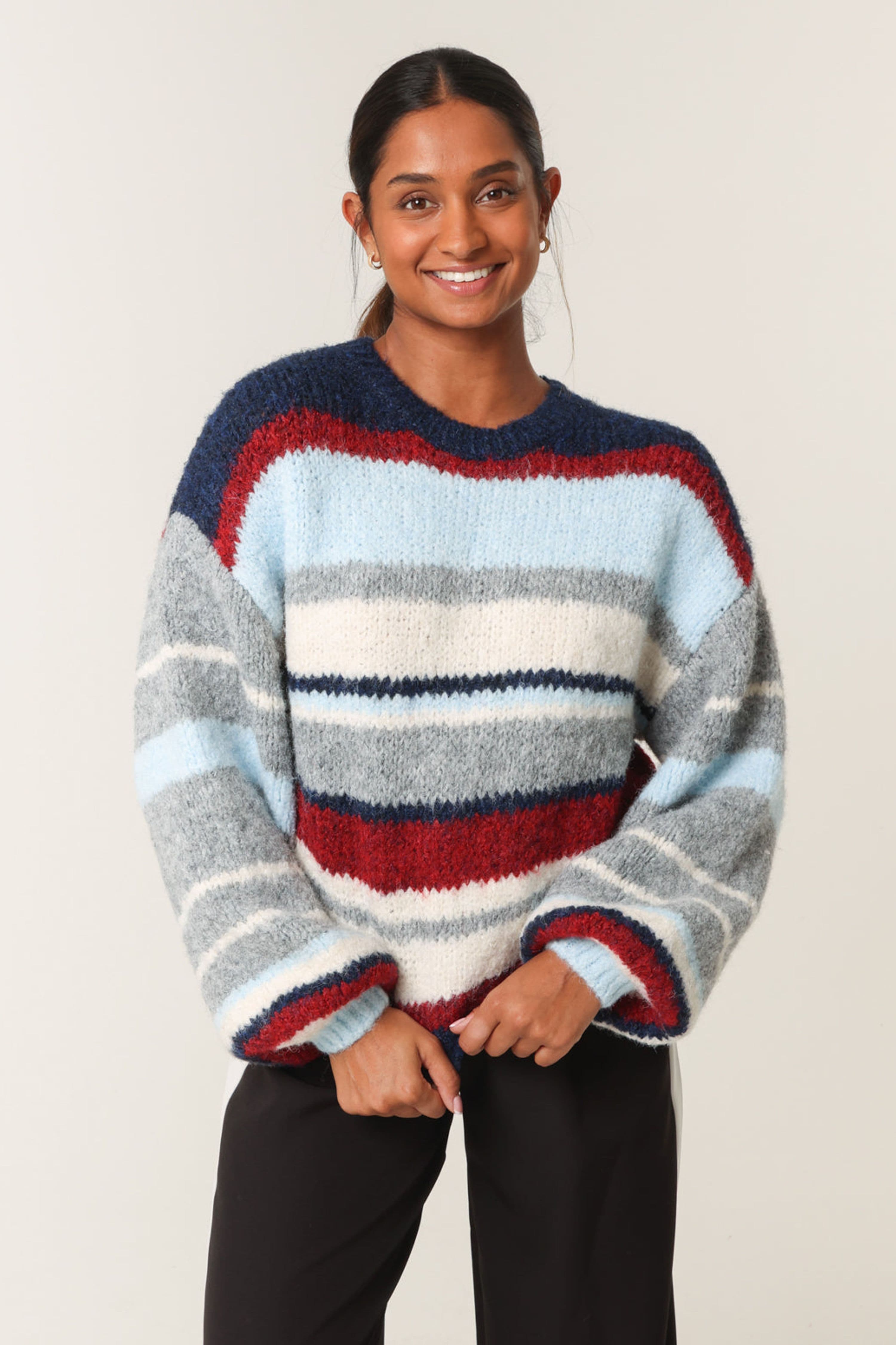Blue Vanilla Women's Navy Long Sleeve Slip On Round Neck Jumper