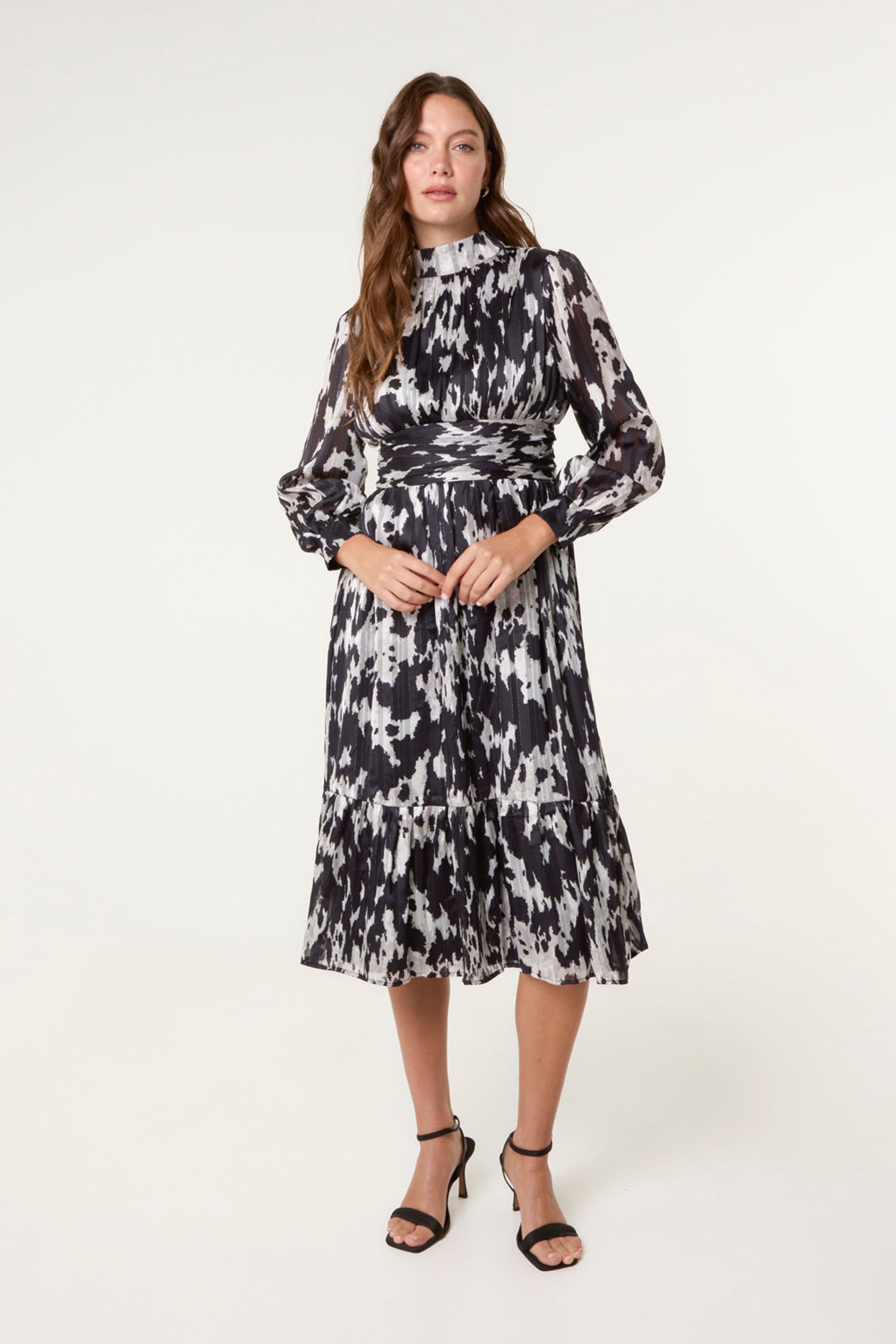 Blue Vanilla Women's Black Long Sleeve Slip On Turtleneck Midi Dress