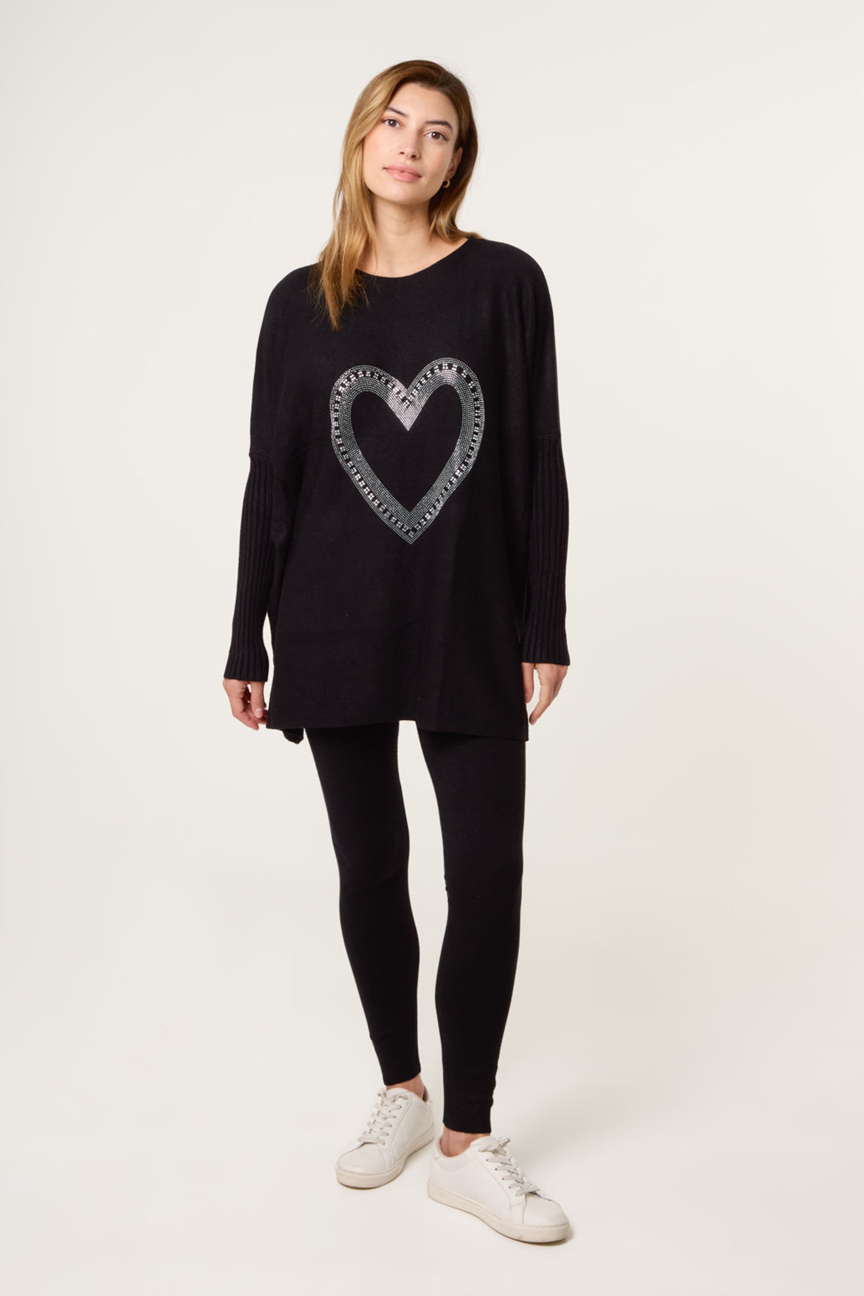 Blue Vanilla Women's Black Long Sleeve Slip On Crew Jumper