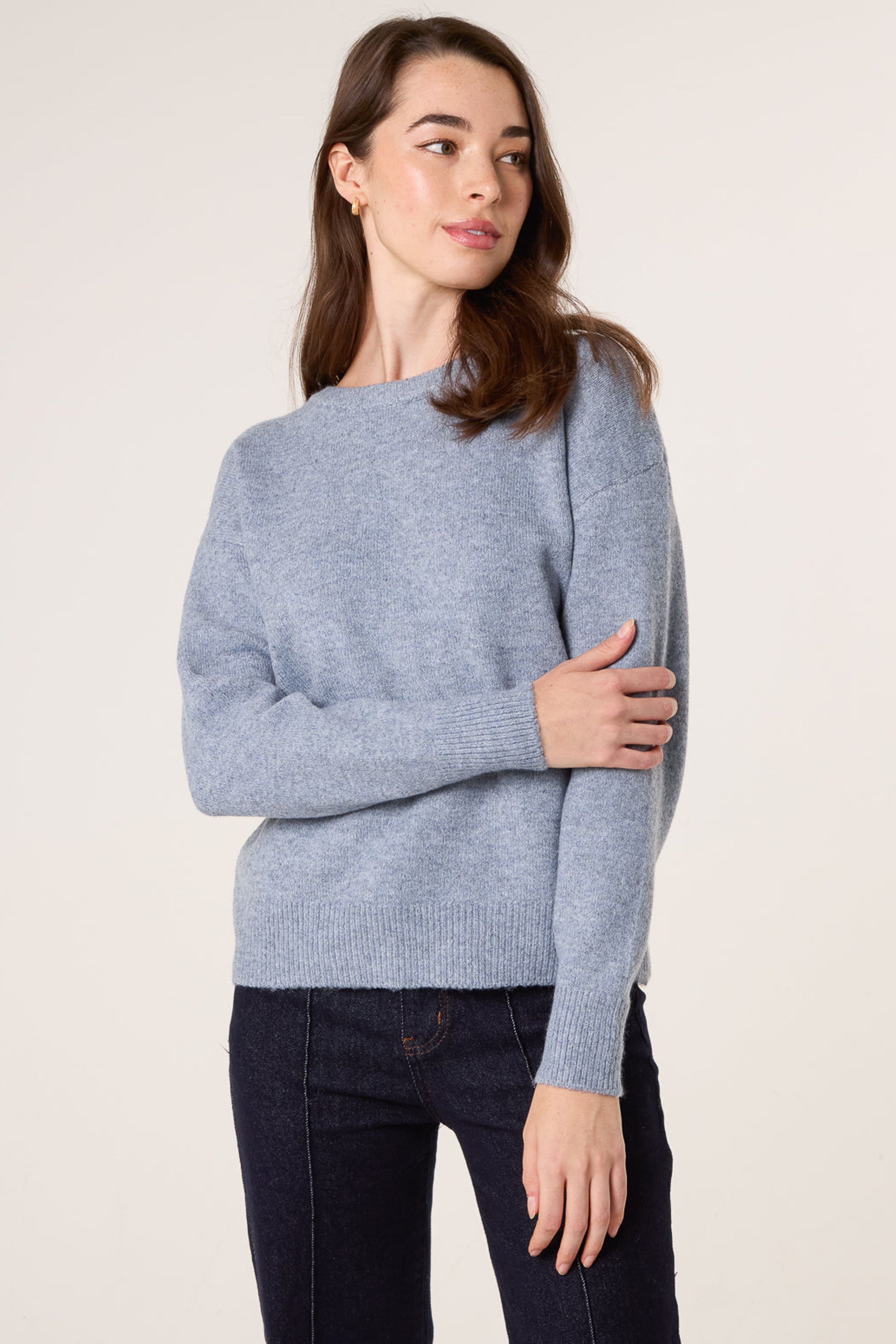 Blue Vanilla Women's Blue Long Sleeve Slip On Turtleneck Jumper