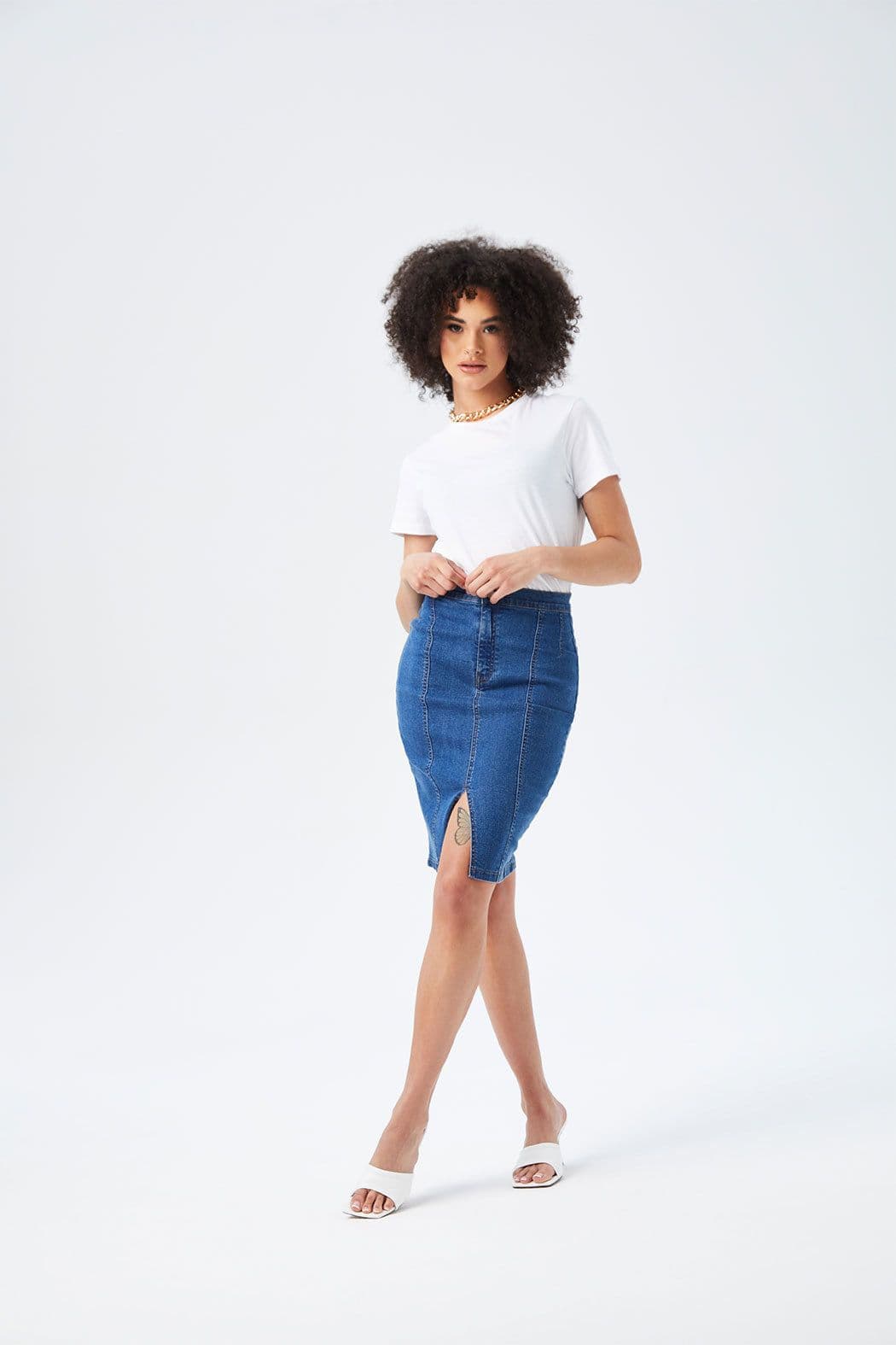Urban Bliss Women's Pencil Skirt in Blue