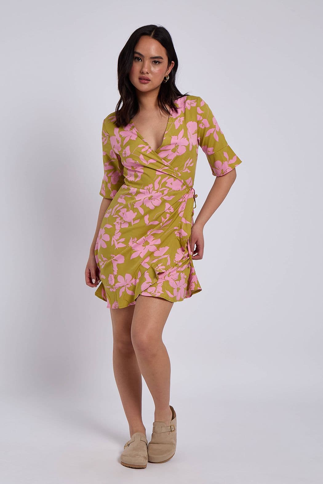 Urban Bliss Women's Floral Wrap Mini Dress