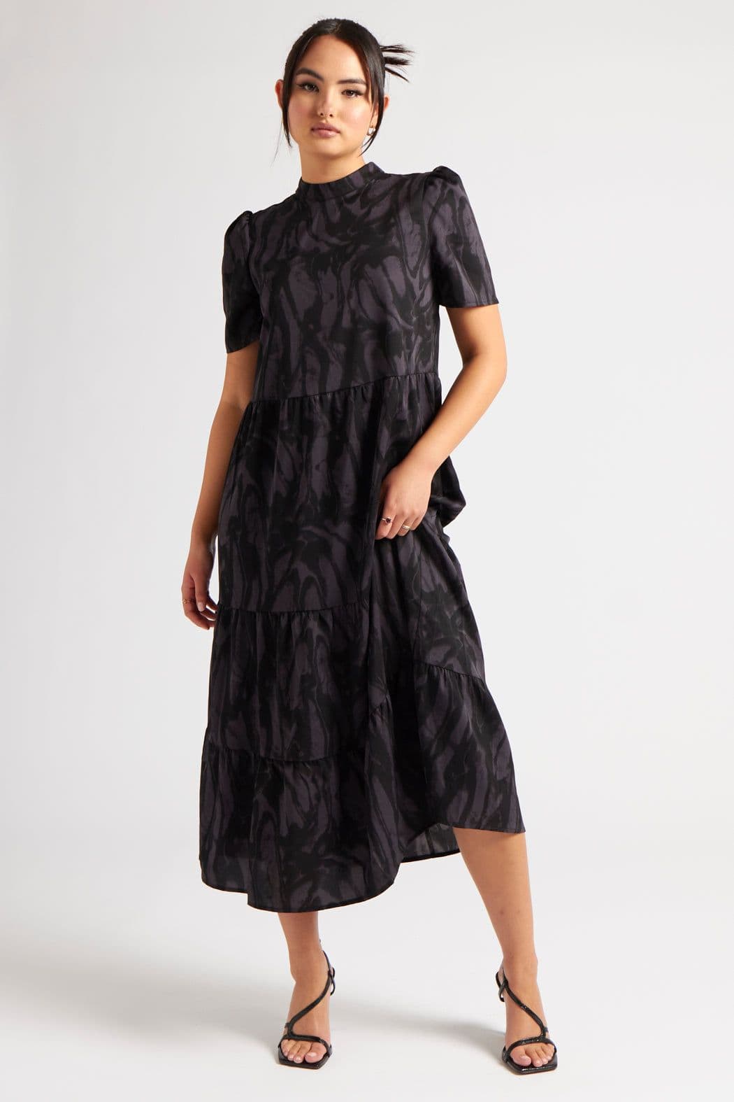 Urban Bliss Women's Tie Dye Smock Dress in Black