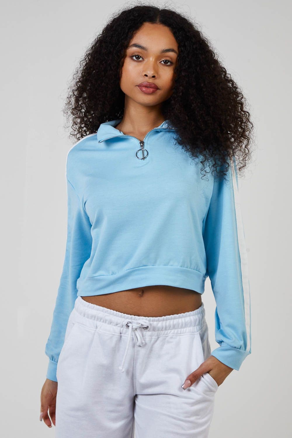 Pink Vanilla Women's Zip Up Sweatshirt in Blue