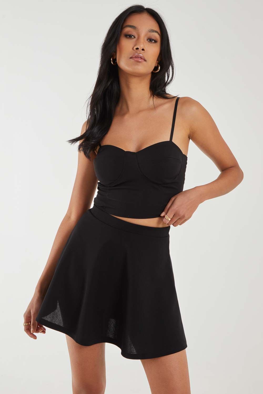 Pink Vanilla Women's Basic Bustier Top in Black