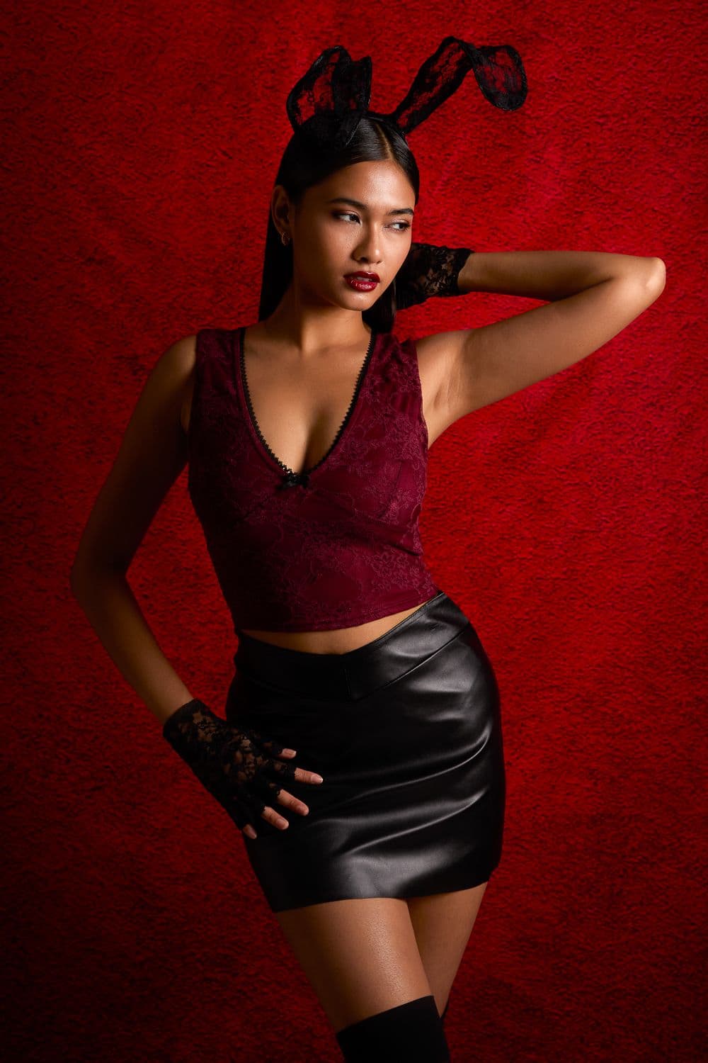 Pink Vanilla Women's PU Skirt in Black
