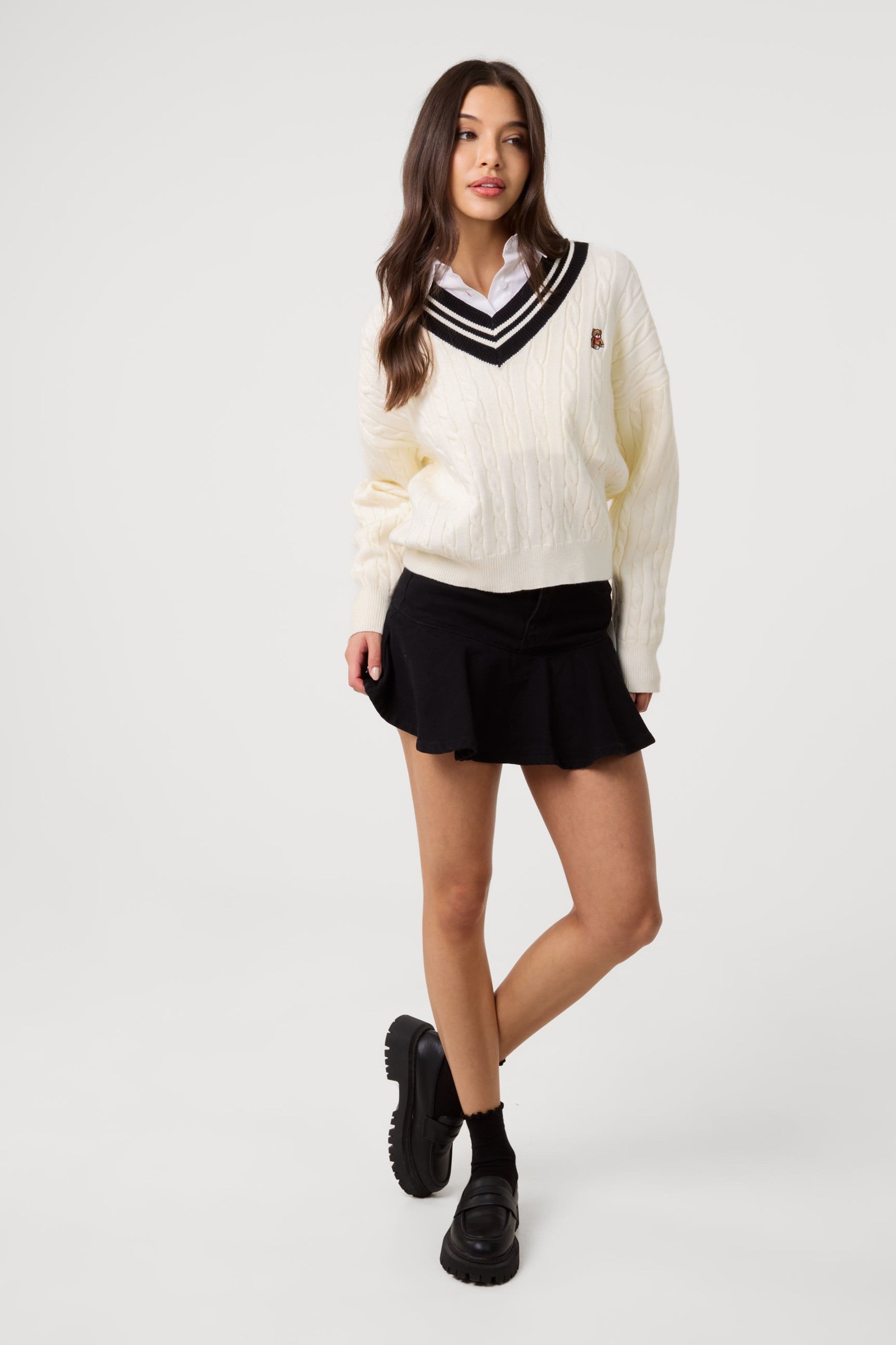 Pink Vanilla Women's Black Flippy Denim Mini Skirt With Shorts