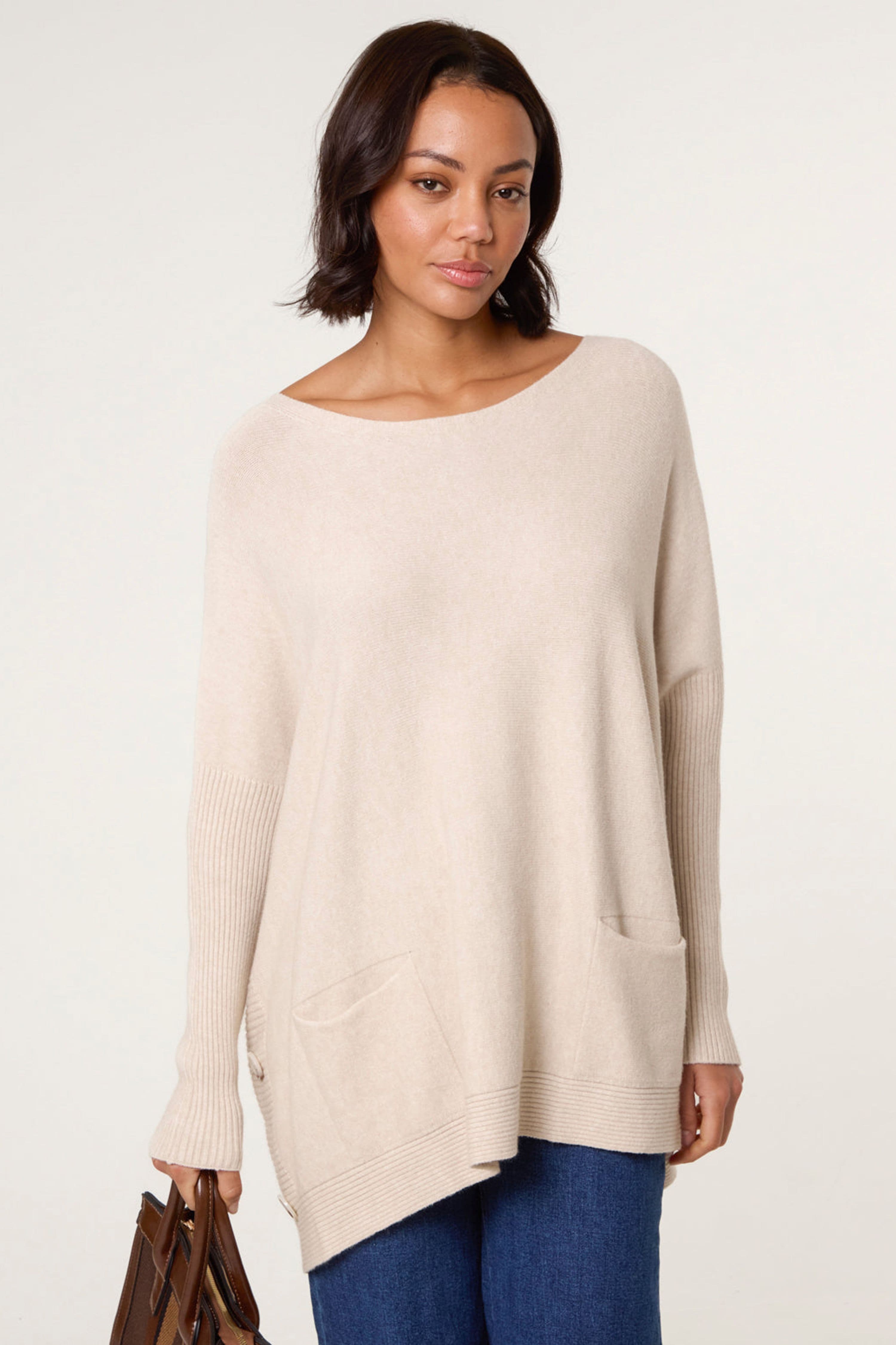 Blue Vanilla Women's Stone Long Sleeve Slip On Scoop Jumper